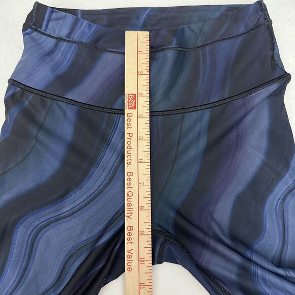 Athleta Crop Leggings XS Accelerate Geode Blue Black Purple Marble Stretch 15" - Picture 6 of 10